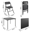 COSCO Premium 5-Piece Folding Fabric Dining Set & 34