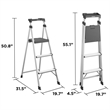 COSCO 3-Step 5' Lite Solutions Folding Step Stool 225 lb. Capacity - Aluminum