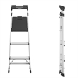 COSCO 3-Step 5' Lite Solutions Folding Step Stool 225 lb. Capacity - Aluminum