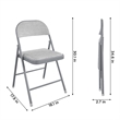 COSCO SmartFold Fabric Folding Chair in Gray (4-Pack)