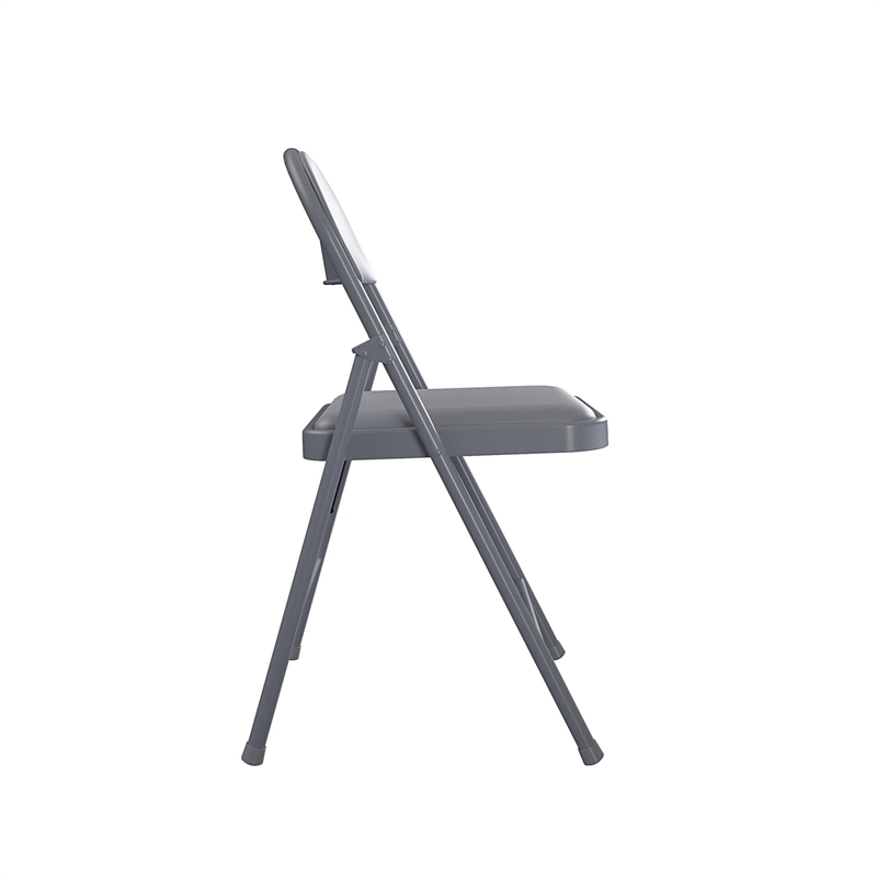 COSCO SmartFold Vinyl Folding Chair in Grey (4-Pack)
