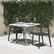 COSCO Outdoor/Indoor Stacking Resin Chair with Ribbon Back in Black (2-Pack)