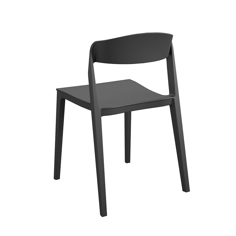 COSCO Outdoor/Indoor Stacking Resin Chair with Ribbon Back in Black (2-Pack)
