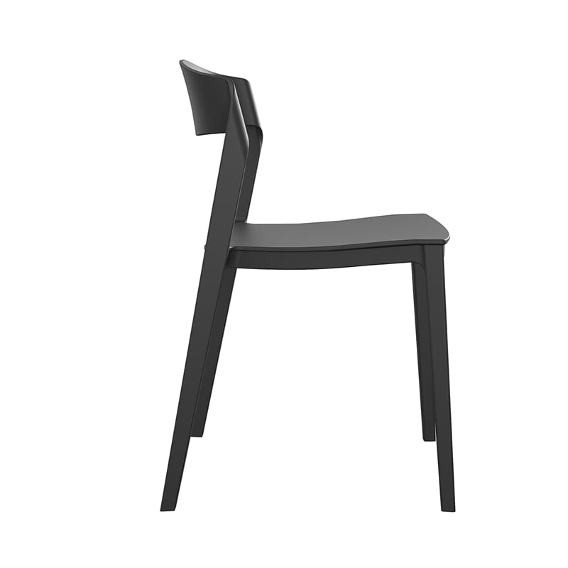 COSCO Outdoor/Indoor Stacking Resin Chair with Ribbon Back in Black (2-Pack)