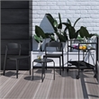 COSCO Outdoor/Indoor Stacking Resin Chair with Ribbon Back in Black (2-Pack)
