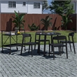 COSCO Outdoor/Indoor Stacking Resin Chair with Ribbon Back in Black (2-Pack)