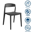 COSCO Outdoor/Indoor Stacking Resin Chair with Ribbon Back in Black (2-Pack)