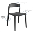COSCO Outdoor/Indoor Stacking Resin Chair with Ribbon Back in Black (2-Pack)