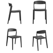 COSCO Outdoor/Indoor Stacking Resin Chair with Ribbon Back in Black (2-Pack)