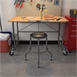 COSCO All Steel Vinyl Work Seat with Rolling Casters- 300lb weight capacity