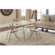 Cosco 5 Piece Vinyl Folding Table Set in Antique Linen