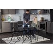 Cosco 5 Piece Vinyl Folding Table Set in Black