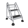 Cosco 3-Step Metal Rolling Step Ladder in Black
