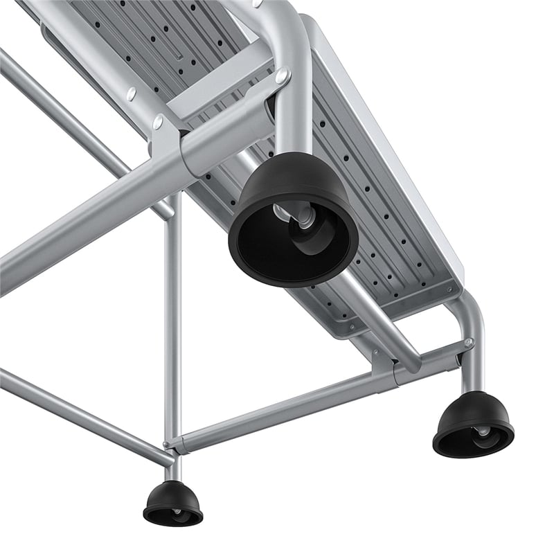 Cosco 3-Step Metal Rolling Step Ladder in Black