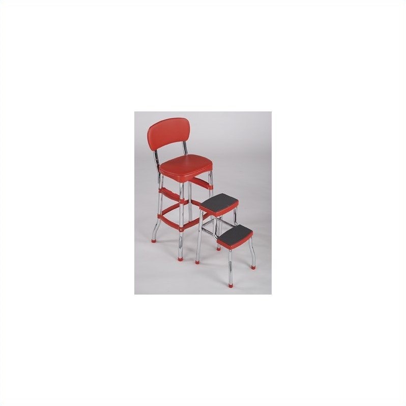 Cosco red discount retro counter chair