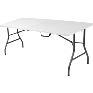 cosco 6' metal center folding table in white
