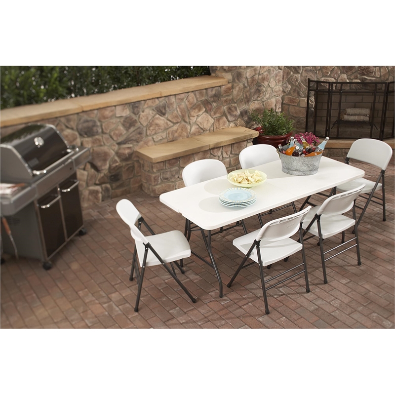 Cosco 6' Metal Center Folding Table in White