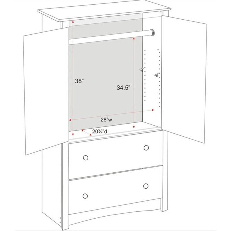 Prepac Sonoma Wardrobe Armoire In Black Bdc 3359 K