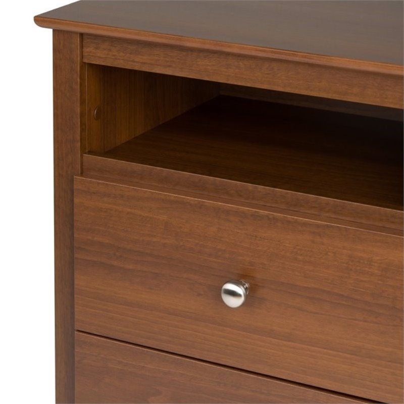 Prepac Riverdale 2 Drawer Nightstand In Warm Cherry Ldc 2428 V