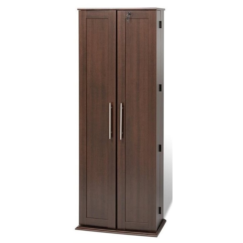 Prepac Locking Media Storage in Espresso Cymax Business