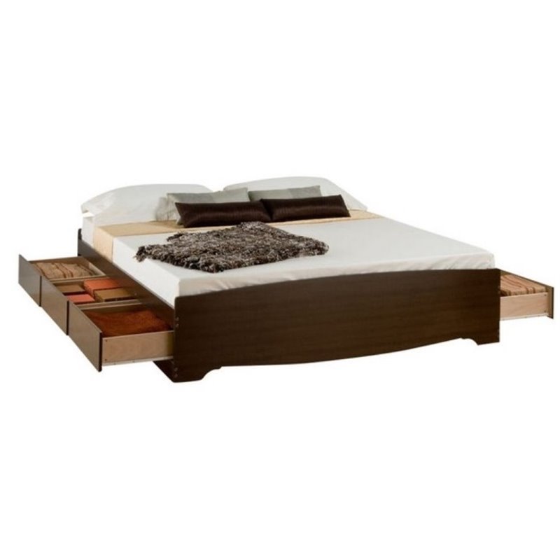 Prepac King Mates Platform Storage Bed, Prepac Mate S Platform Storage Bed With 6 Drawers King Espresso