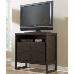 progressive furniture athena 4 drawer media chest in dark chocolate