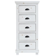 Progressive Furniture Willow 5 Drawer Wood Lingerie Chest in Distressed White