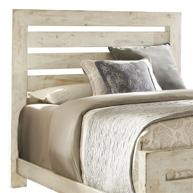 Progressive Willow King Slat Headboard in Distressed White P61080