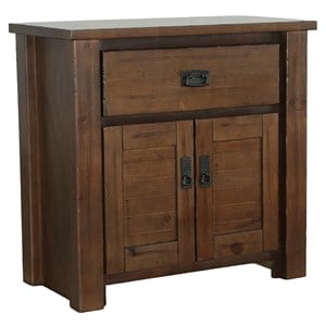 progressive furniture trestlewood wood nightstand in mesquite pine brown