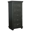 Progressive Furniture Willow 5 Drawer Wood Lingerie Chest in Distressed Black