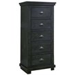 Progressive Furniture Willow 5 Drawer Wood Lingerie Chest in Distressed Black