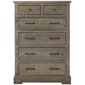 progressive furniture meadow 6 drawer chest in weathered gray