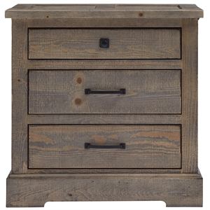 progressive furniture meadow 3 drawer wood nightstand in weathered gray