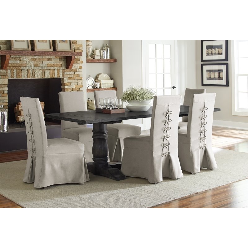 Progressive Muses Slipcover Dining Side Chair In Weathered Pepper Set Of 2 P836 60