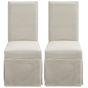 progressive furniture muse set of 2 upholstered slipcover parson dining chairs