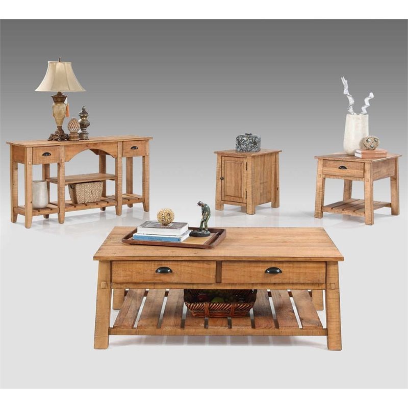 Progressive Furniture Willow Console Table in Distressed Pine Cymax