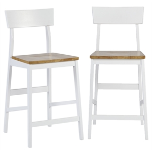 progressive furniture christy set of 2 counter height chairs in oak and white
