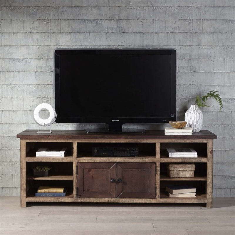 Progressive Trilogy 70 Tv Stand In Light And Dark Pine E633 Progressive Trilogy 70