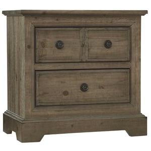 progressive furniture wildfire pine wood nightstand in caramel tan