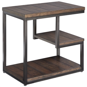 progressive furniture lake forest chairside table in cola brown