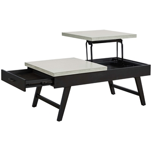 progressive furniture jackson ii lift-top cocktail table in concrete gray/black