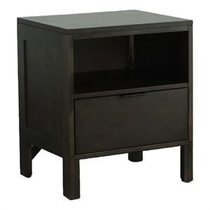 progressive furniture strategy wood nightstand in dark walnut brown