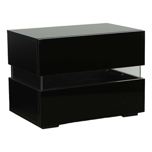 progressive furniture dreamy nightstand w/led light in black