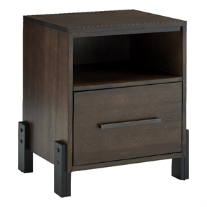 progressive furniture stephenson wood nightstand in nutmeg brown