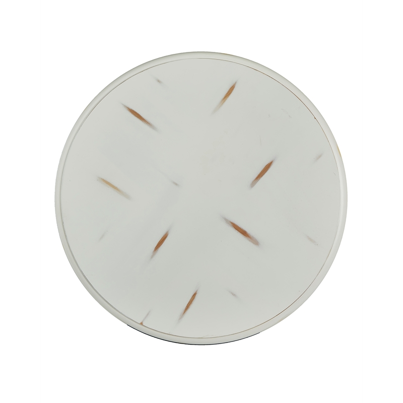 Progressive Furniture Belhamy Park Round Wood End Table in Chalk White