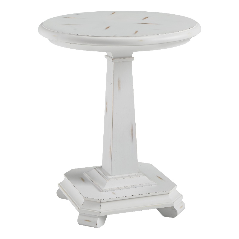 Progressive Furniture Belhamy Park Round Wood End Table in Chalk White