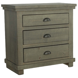 progressive furniture willow wood nightstand in distressed dark gray