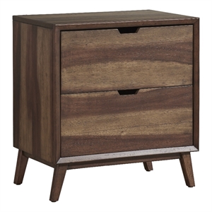 progressive furniture bungalow 2-drawer wood nightstand in caramel brown