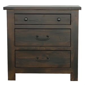 progressive furniture woodbury wood 3-drawer nightstand in vintage pine brown
