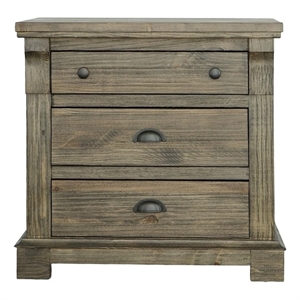 progressive furniture baldwin wood nightstand in weathered gray brown